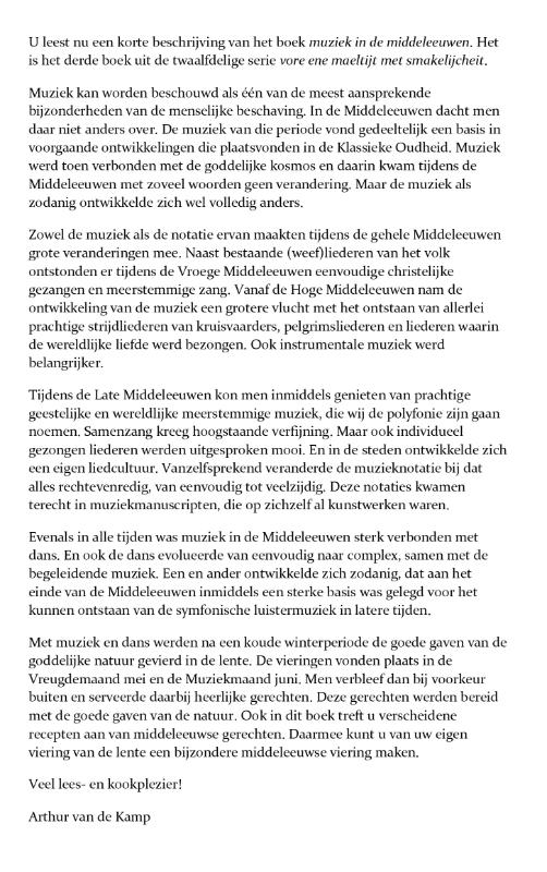 Achterkant van muziek in de middeleeuwen