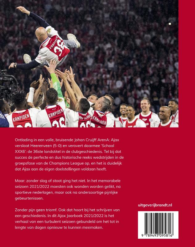 Achterkant van Ajax Jaarboek 2021/2022