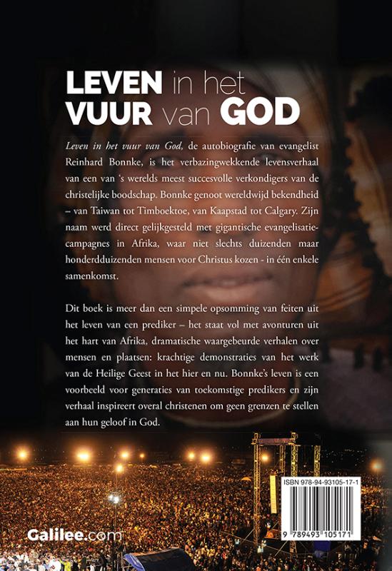 Achterkant van Leven in het vuur van God