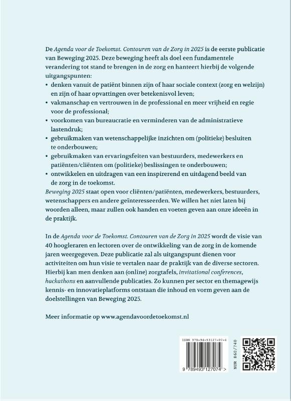 Achterkant van Agenda voor de Toekomst