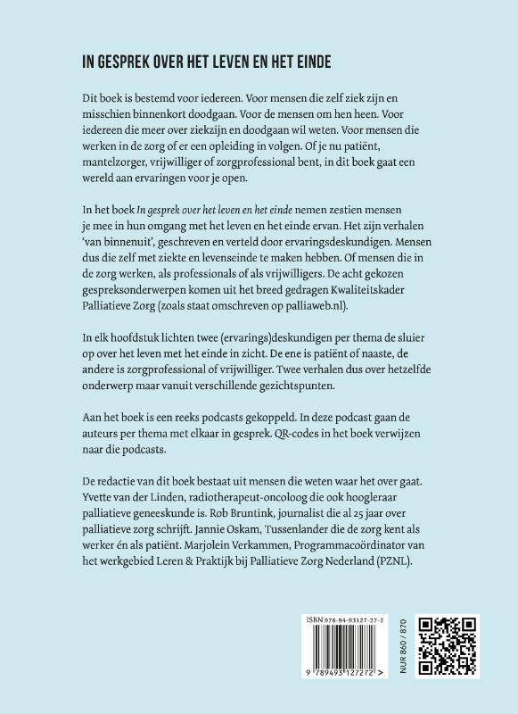 Achterkant van In gesprek over het leven en het einde