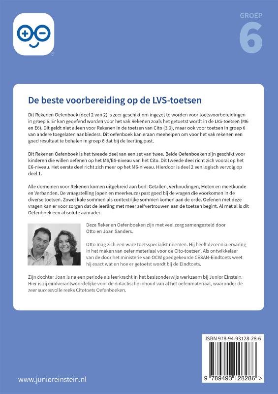 Achterkant van Rekenen Oefenboek deel 2 groep 6