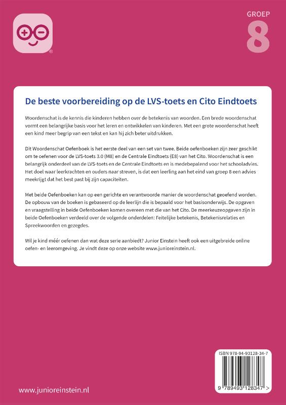 Achterkant van Woordenschat Oefenboeken set deel 1 en 2