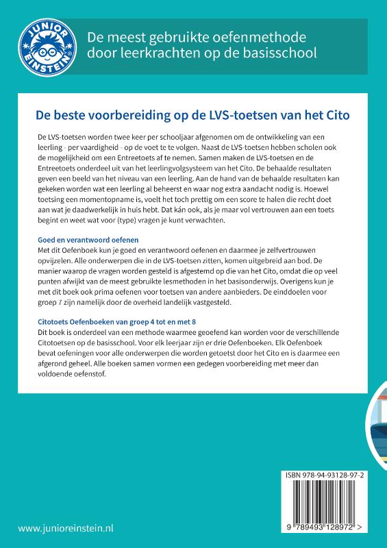 Achterkant van Citotoets Oefenboek (2) groep 7