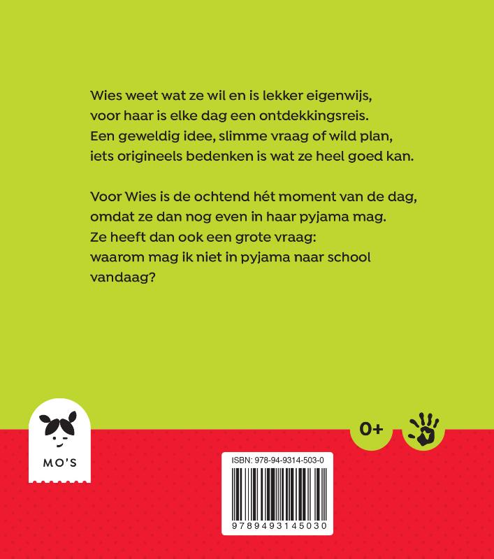 Achterkant van Wies wil in pyjama