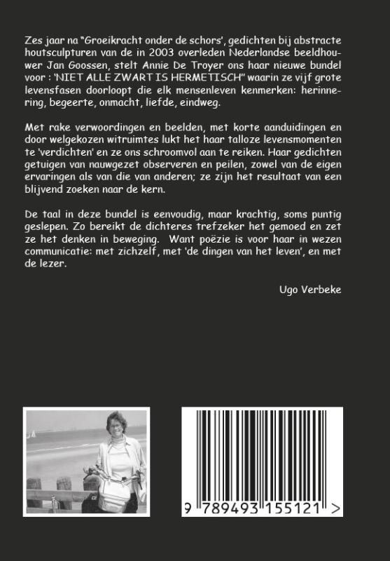 Achterkant van Niet alle zwart is hermetisch