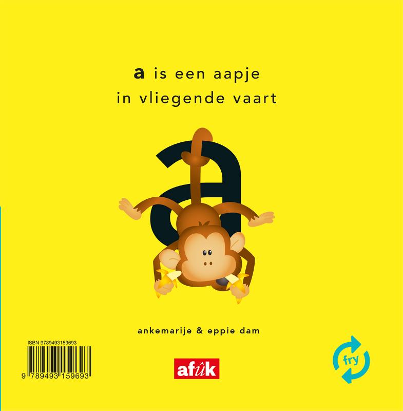 Achterkant van a is fan aapke - a is van aapje