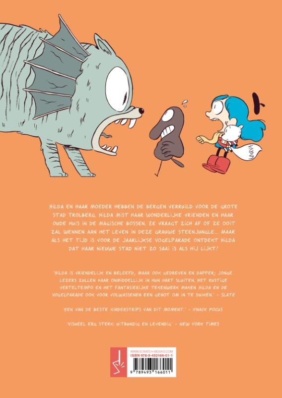 Achterkant van Hilda en de vogelparade