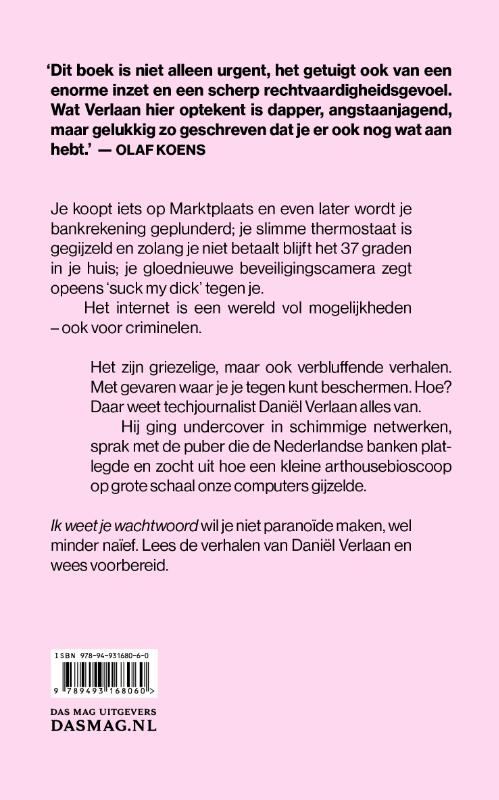 Achterkant van Ik weet je wachtwoord