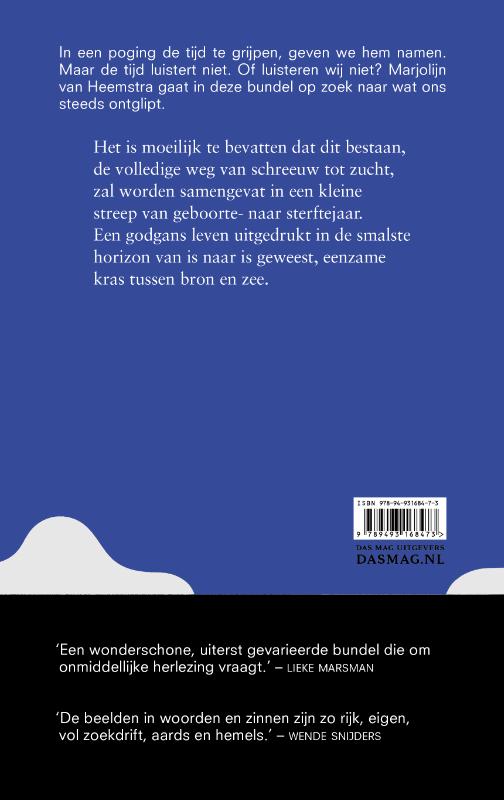 Achterkant van Reistijd, bedtijd, ijstijd