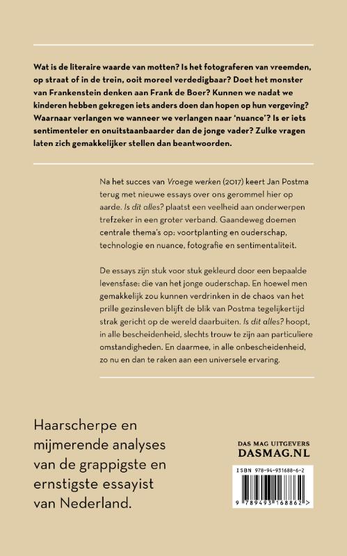 Achterkant van Is dit alles?