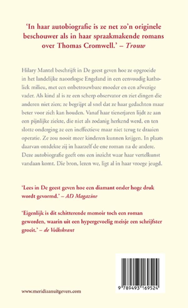 Achterkant van De geest geven