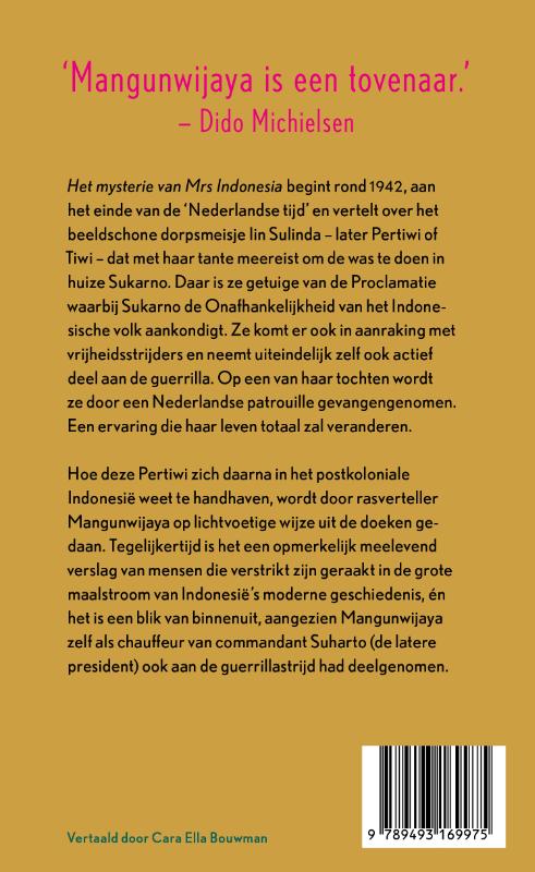 Achterkant van Het mysterie van Mrs. Indonesia
