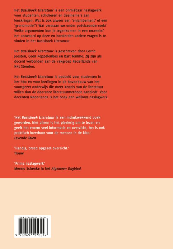 Achterkant van Basisboek Literatuur