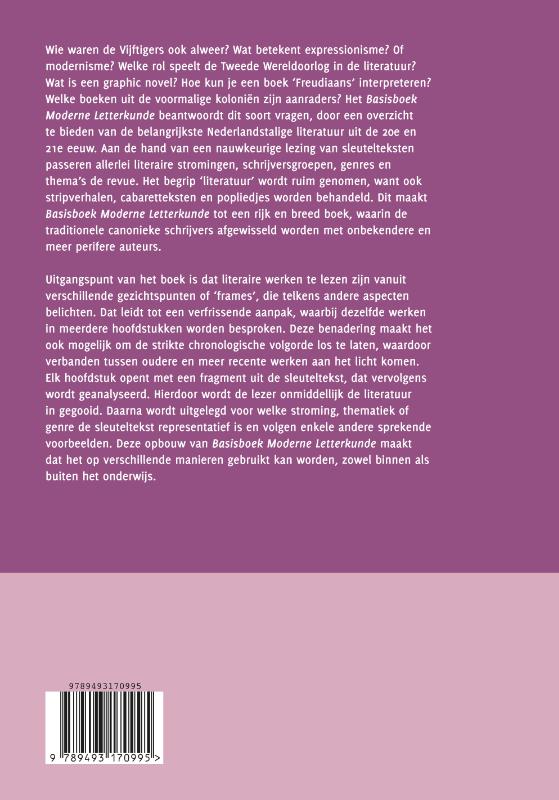 Achterkant van Basisboek moderne letterkunde