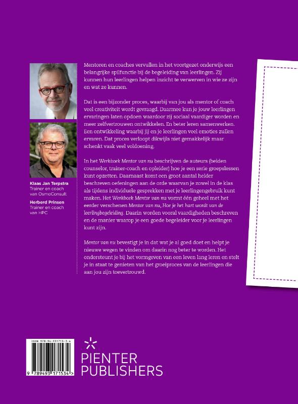 Achterkant van Werkboek Mentor van nu