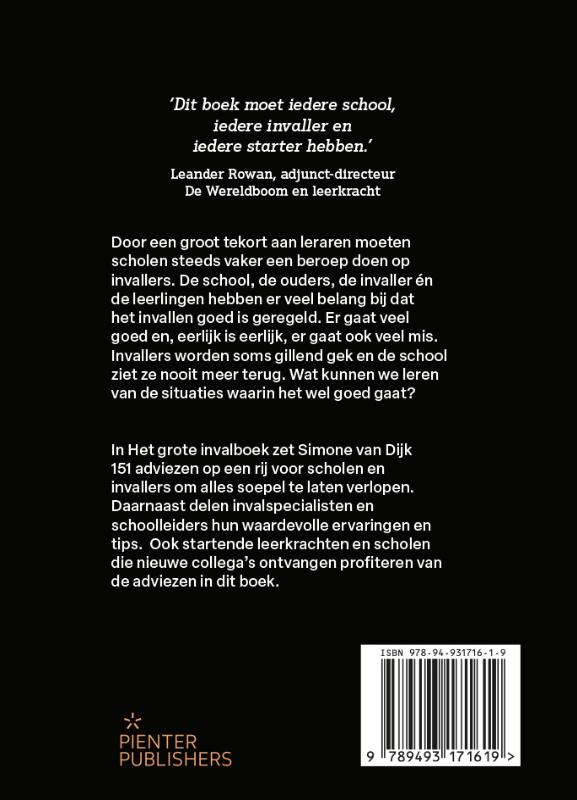 Achterkant van Het grote invalboek
