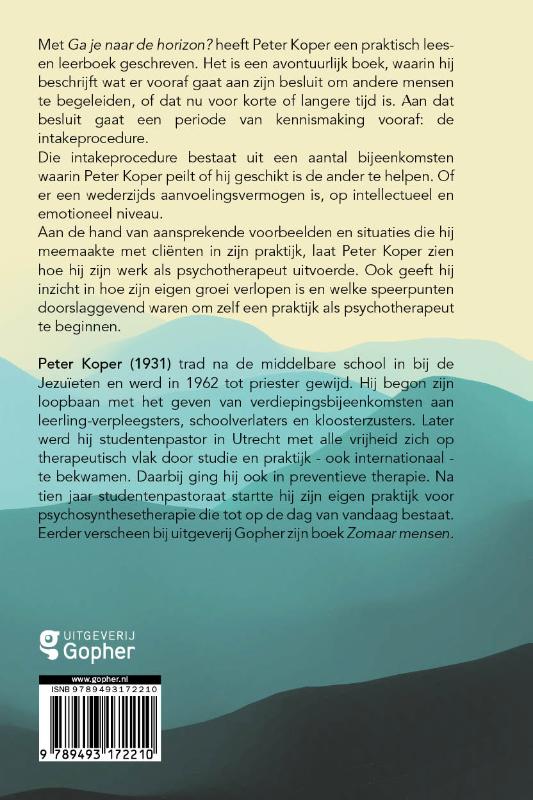 Achterkant van Ga je naar de horizon?