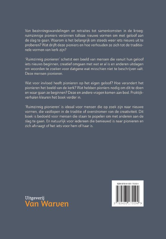 Achterkant van Ruimzinnig pionieren