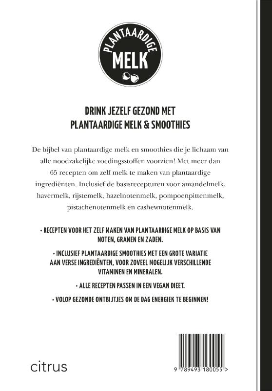 Achterkant van Plantaardige melk