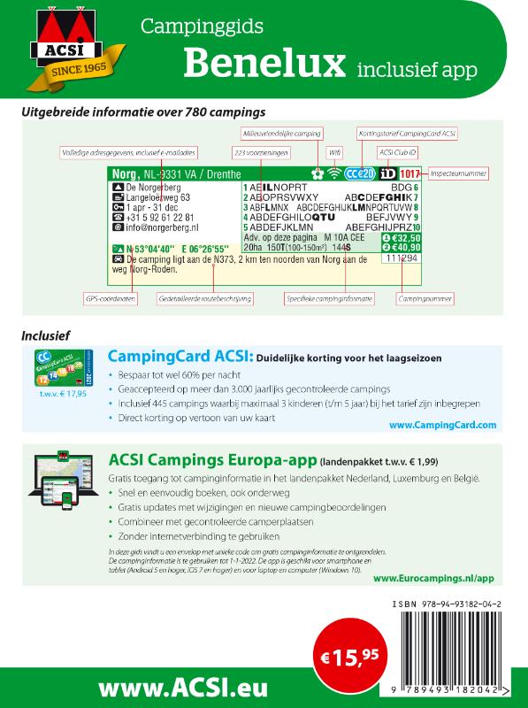 Achterkant van Benelux + app 2021