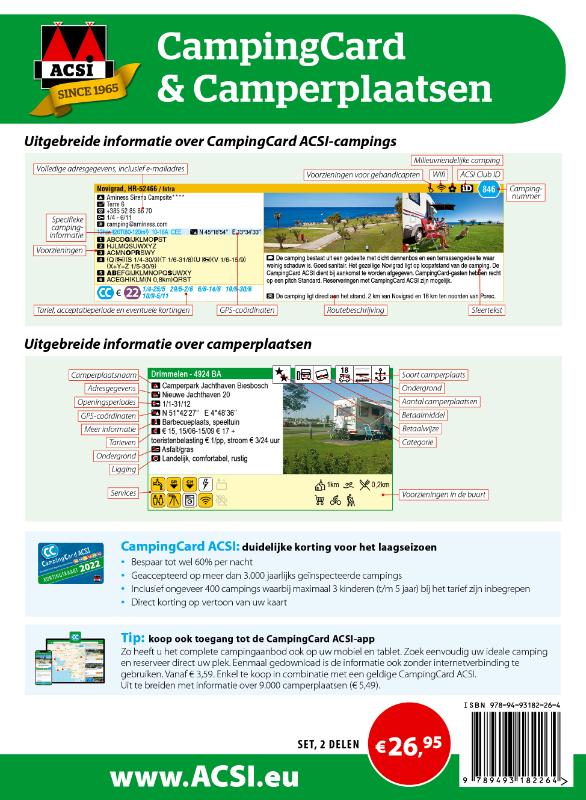 Achterkant van CampingCard & Camperplaatsen 2022