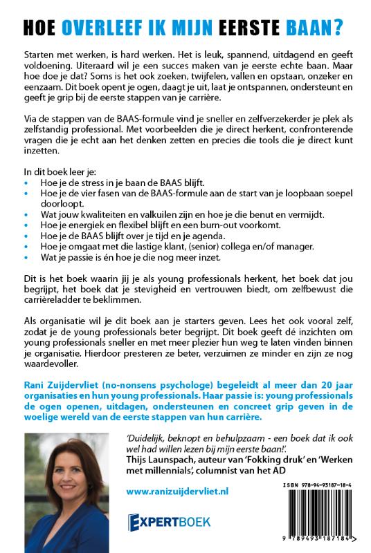 Achterkant van Hoe overleef ik mijn eerste baan?