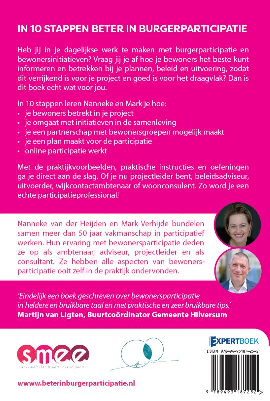 Achterkant van IN 10 STAPPEN BETER IN BURGERPARTICIPATIE