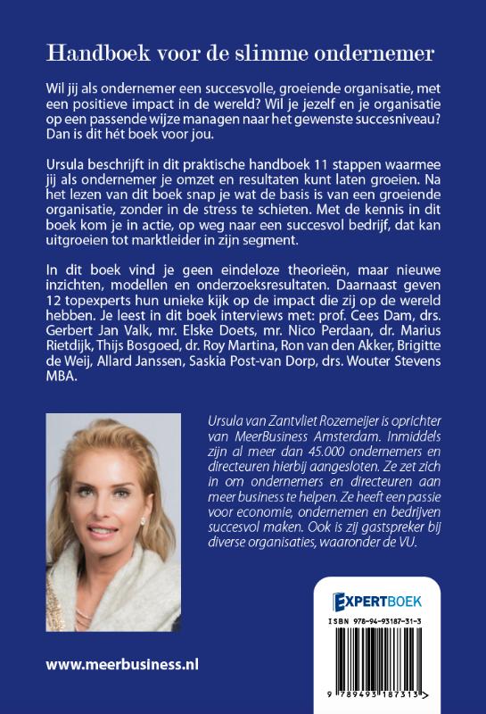 Achterkant van Handboek voor de slimme ondernemer