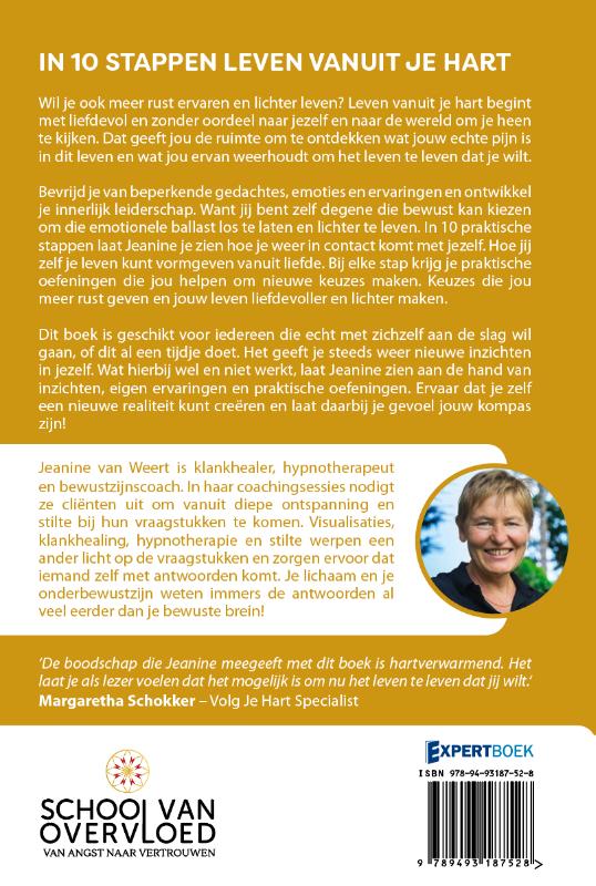 Achterkant van In 10 stappen leven vanuit je hart