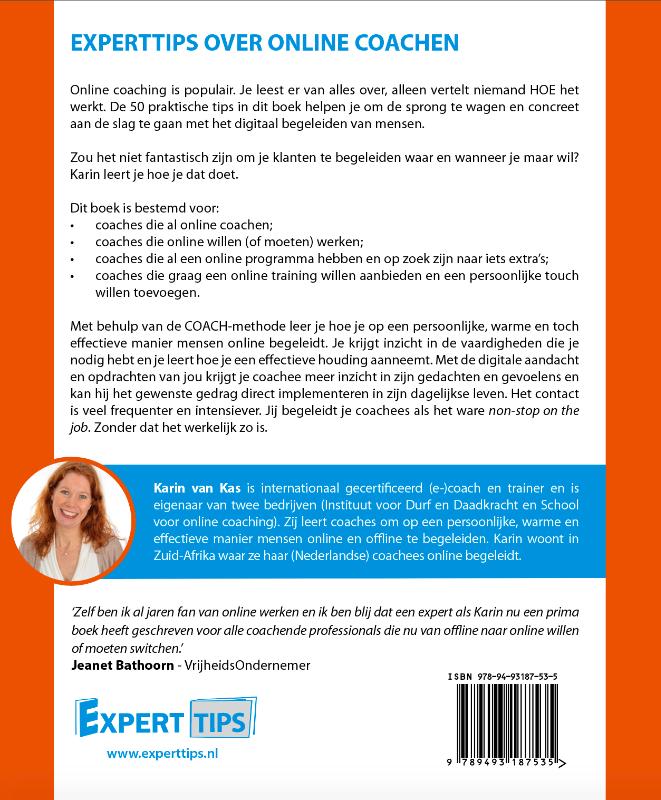 Achterkant van Experttips over online coachen