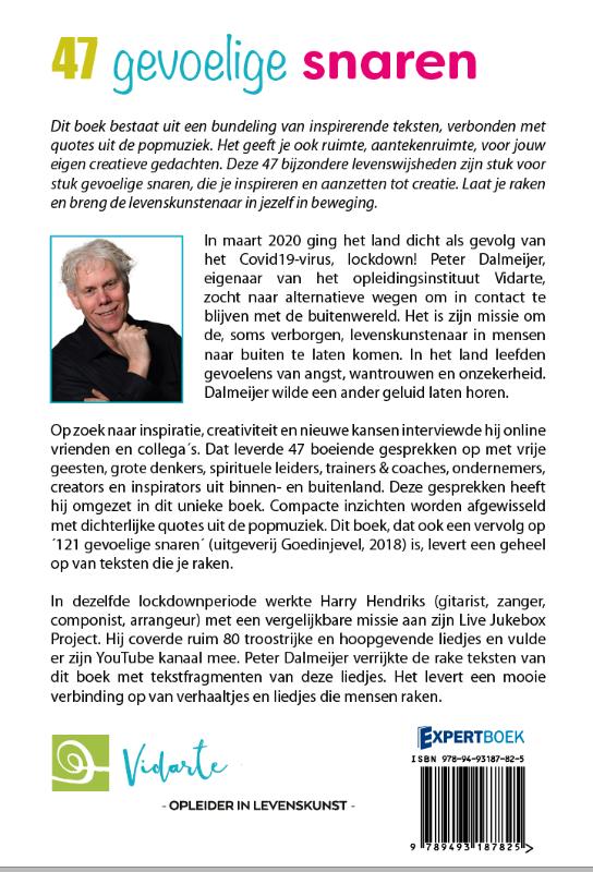 Achterkant van 47 gevoelige snaren