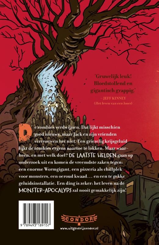 Achterkant van De laatste helden op aarde en de zombiehorde