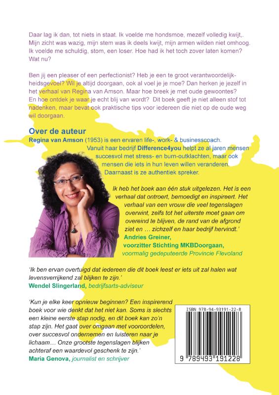 Achterkant van Sterker uit je burn-out!