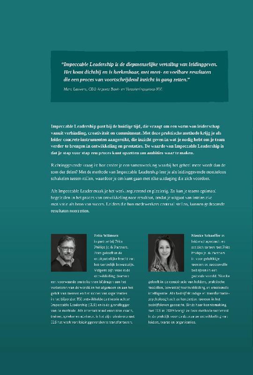 Achterkant van Impeccable Leadership