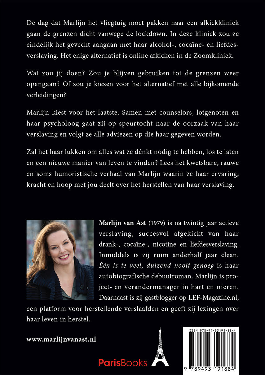 Achterkant van Één is te veel, duizend nooit genoeg