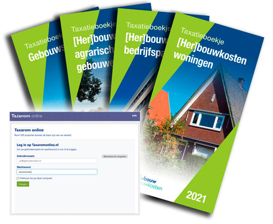 Achterkant van Taxatieboekjes, serie 2021 (4 boeken)
