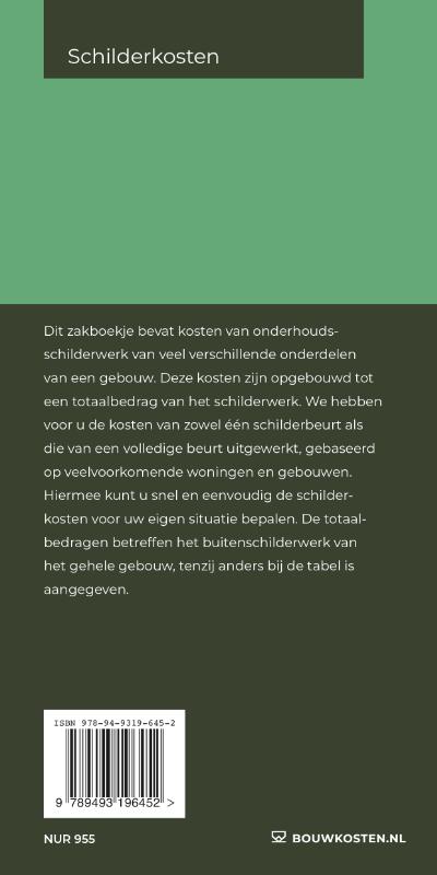 Achterkant van Schilderkosten | 2021