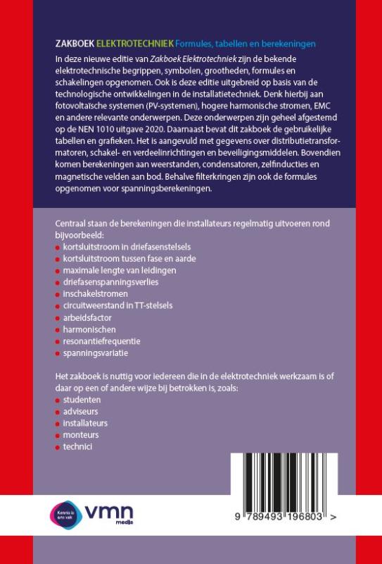 Achterkant van Zakboek Elektrotechniek