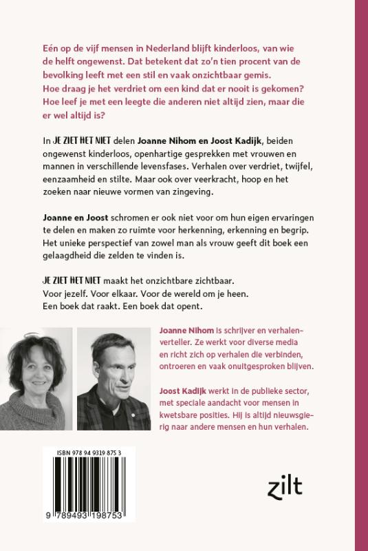 Achterkant van Je ziet het niet