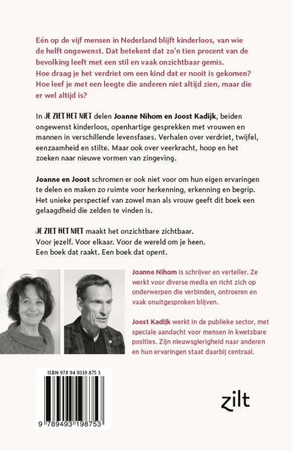 Achterkant van Je ziet het niet