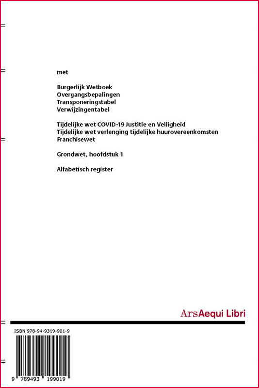 Achterkant van Burgerlijk wetboek 2020/2021