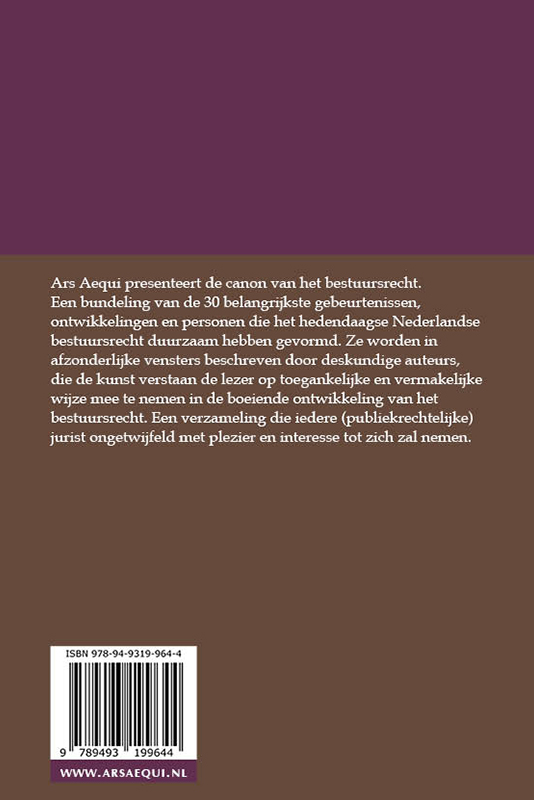 Achterkant van Canon van het bestuursrecht