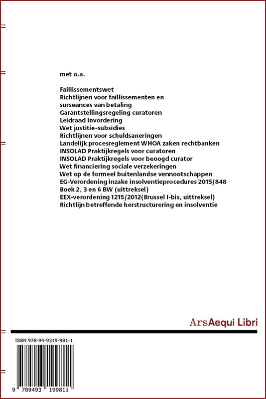Achterkant van Insolventierecht 2023
