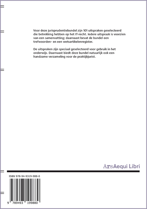 Achterkant van Jurisprudentie IT-recht 1986-2023