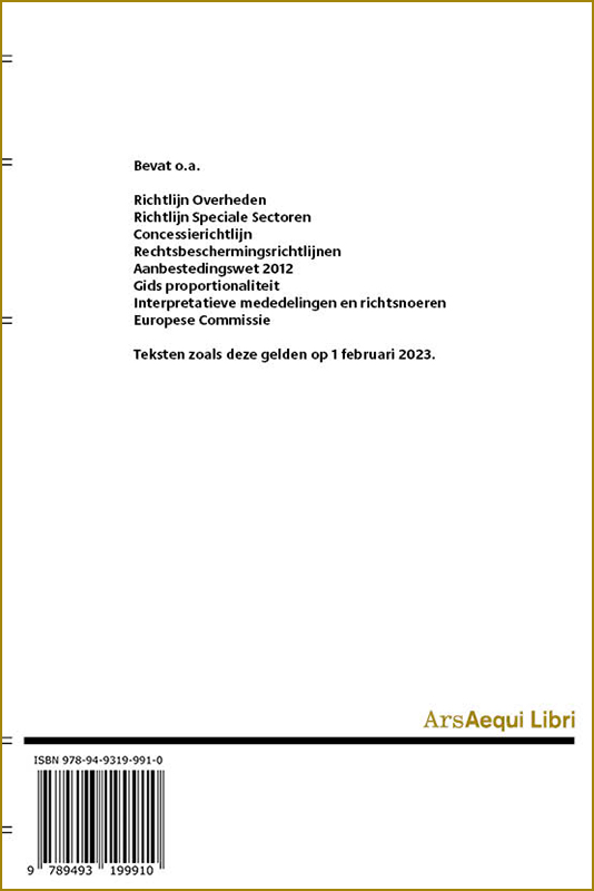 Achterkant van Aanbestedingsrecht 2023