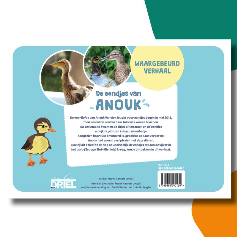 Achterkant van De eendjes van Anouk kamishibai vertelplaten