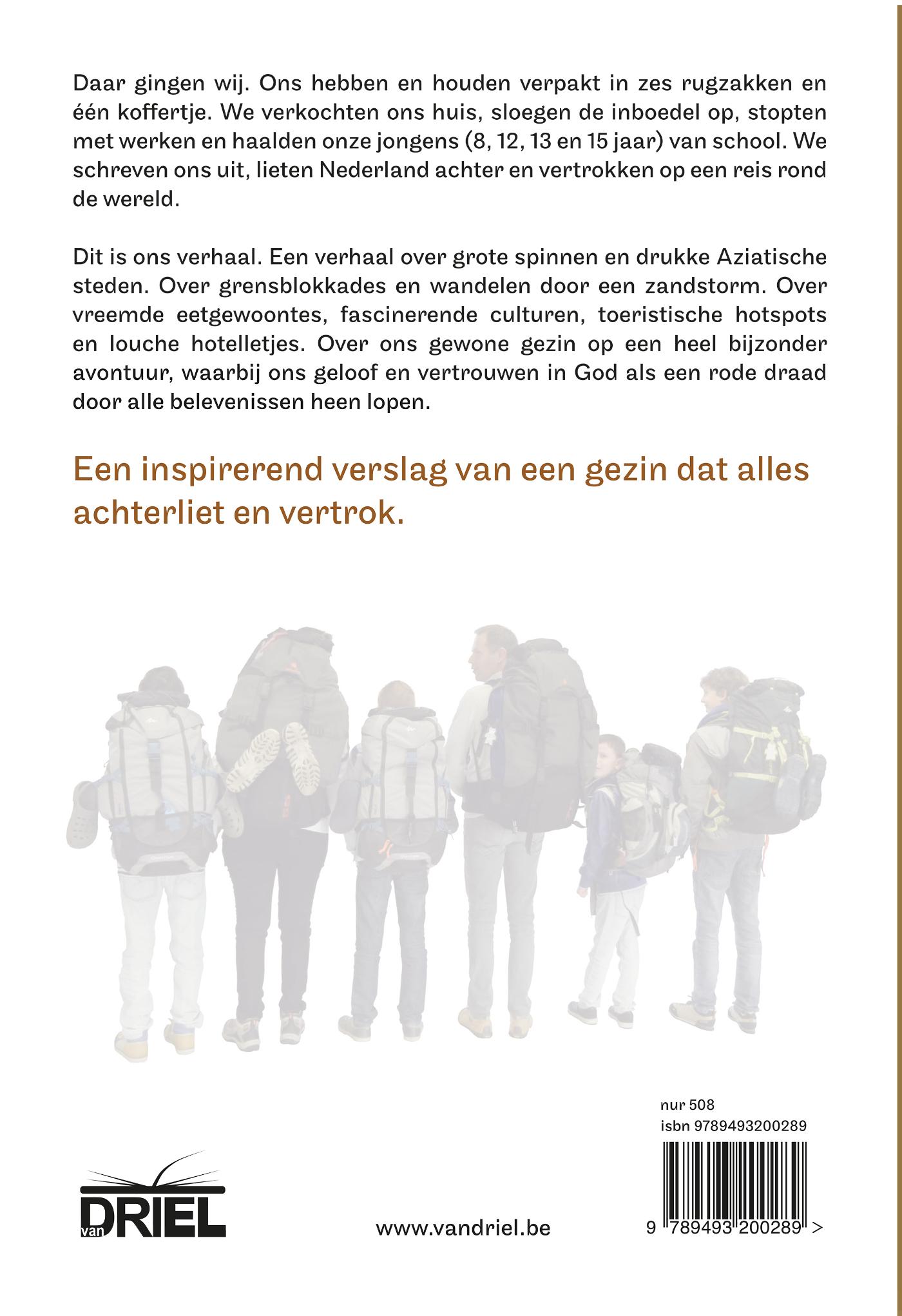 Achterkant van Zes op reis