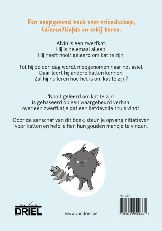 Achterkant van Nooit geleerd om kat te zijn