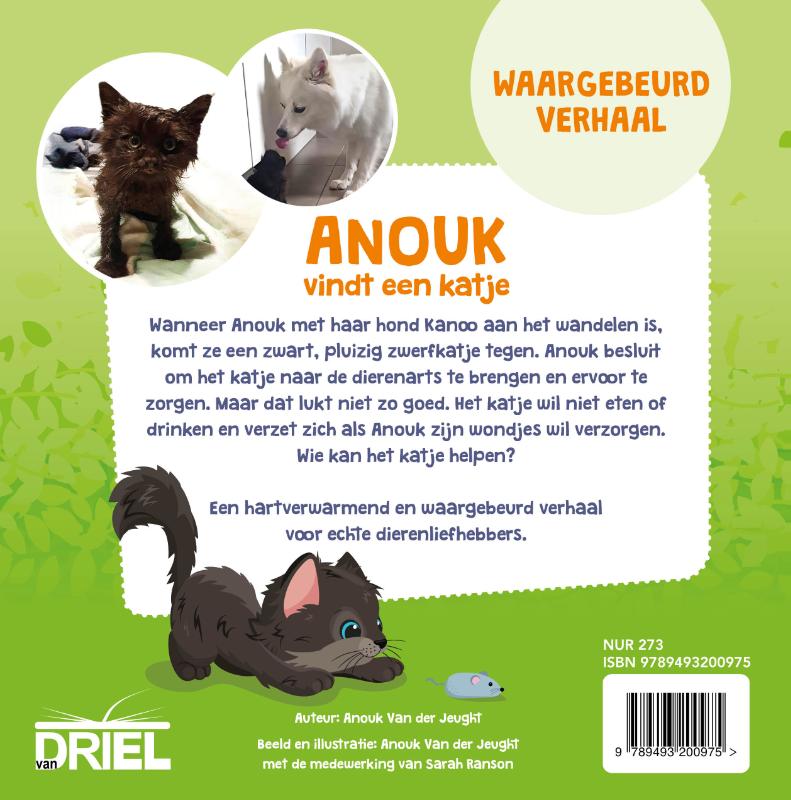 Achterkant van Anouk vindt een katje